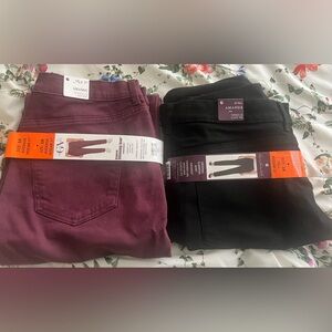 Women's Jeans - Black and Burgundy